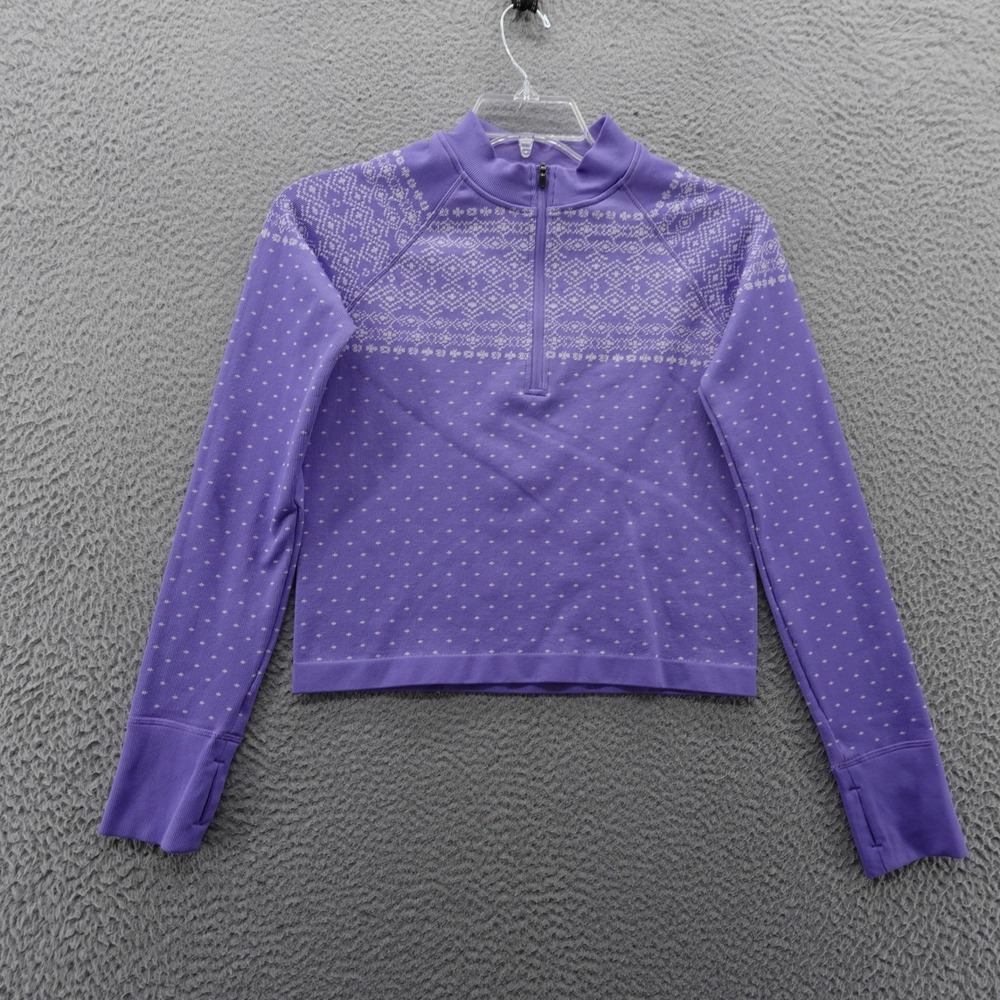DSG Womens Momentum Seamless Quarter Zip Pullover Activewear Top Purple NWT
